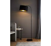 ValueLights | Curva Trend Floor Lamp Black with Black Velvet & Gold Inner Shade | Floor Lamps, Home Décor & Improvement Essential