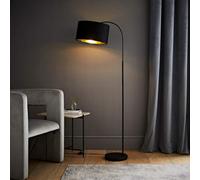 ValueLights | Curva Trend Floor Lamp Black with Black Velvet & Gold Inner Shade | Floor Lamps, Home Décor & Improvement Essential