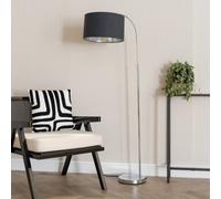 ValueLights | Curva Trend Floor Lamp Chrome with Black & Chrome Inner Shade | Floor Lamps, Home Décor & Improvement Essential