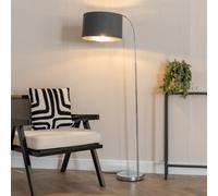 ValueLights | Curva Trend Floor Lamp Chrome with Charcoal & Chrome Inner Shade | Floor Lamps, Home Décor & Improvement Essential