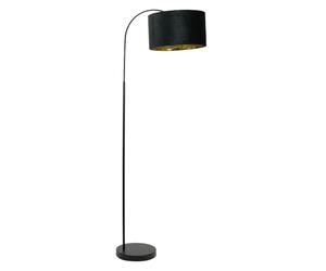 ValueLights | Curva Trend Floor Lamp Black with Black Velvet & Gold Inner Shade | Floor Lamps, Home Décor & Improvement Essential
