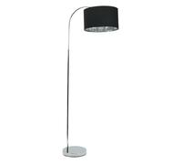 ValueLights | Curva Trend Floor Lamp Chrome with Black & Chrome Inner Shade & Warm White Bulb | Floor Lamps, Home Décor & Improvement Essential