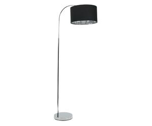 ValueLights | Curva Trend Floor Lamp Chrome with Black & Chrome Inner Shade & Warm White Bulb | Floor Lamps, Home Décor & Improvement Essential