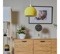 MiniSun | Mini Retro Gloss Yellow Arco Style Dome Ceiling Light Shade | Pendant Lights, Home Décor & Improvement Essential | 20cm Shade Width