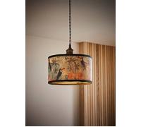 Valuelights Daintree Bamboo Pastel Jungle Drum Easy Fit Light Lamp Shade With Bulb In Natural