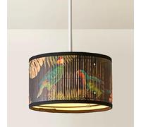 Daintree Bamboo Dark Jungle Drum Easy Fit Ceiling Light Lamp Shade ValueLights Natural Small