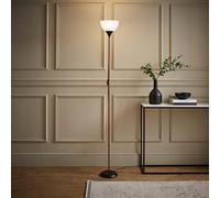 Valuelights Dalby Copper & Black Uplighter Floor Lamp With White Shade