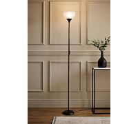 MiniSun | Modern Gloss Black Uplighter Floor Lamp with a White Shade | Floor Lamps & Torchieres, Home Décor & Improvement Essential