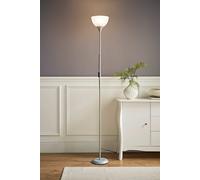 MiniSun | Modern Silver Uplighter Floor Lamp with a White Shade | Floor Lamps & Torchieres, Home Décor & Improvement Essential
