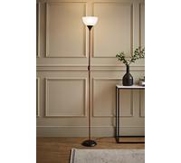 Valuelights Dalby Stem Uplighter Floor Lamp With Frosted Glass Shade With Led Bulb In Copper Copper