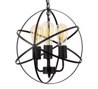 ValueLights Dalton Industrial 3 Way Black Ceiling Light Pendant ValueLights Black