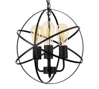 MiniSun | Industrial Steampunk Style Satin Black 3 Way Atom Design Ceiling Light Fitting | Ceiling Lights & Home Improvements Essential