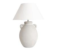 ValueLights Daphne Linen Tapered Shade Stoneware Ceramic Table Lamp