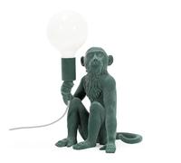 ValueLights | Dark Green Velvet George Monkey Bedside Table Lamp Animal Retro Bedroom Living Room Hallway Light | Table Lamps & Home Improvements Essential