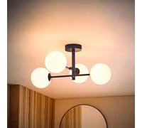ValueLights Darla 4 Way Frosted Globe IP44 Rated Bathroom Ceiling Light with Bulbs in Mid Navy ValueLights Mid Navy
