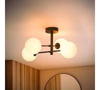 Valuelights Darla Black 4 Way Frosted Globe Bathroom Ceiling Light And Bulbs