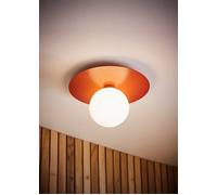 Flush Globe Ceiling Light Orange