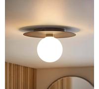 Valuelights Darla Frosted Globe Ip44 Rated Bathroom Flush Ceiling Light In Dark Navy Dark Navy One Size