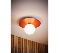 ValueLights Darla Frosted Globe IP44 Rated Bathroom Flush Ceiling Light with Bulb in Burnt Orange ValueLights Burnt Orange