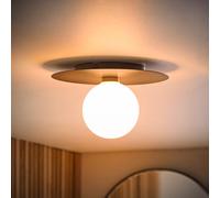 Valuelights Darla Frosted Globe Ip44 Rated Bathroom Flush Ceiling Light With Bulb In Dark Navy Dark Navy One Size