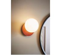 ValueLights Darla Frosted Globe IP44 Rated Bathroom Wall Light with LED Bulb in Burnt Orange ValueLights Burnt Orange
