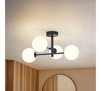 Valuelights Darla Navy 4 Way Frosted Globe Bathroom Ceiling Light