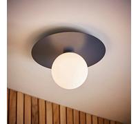 Valuelights Darla Navy Frosted Globe Bathroom Flush Ceiling Light
