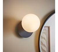 Valuelights Darla Frosted Globe Ip44 Rated Bathroom Wall Light In Dark Navy Dark Navy One Size