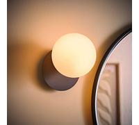 ValueLights Darla Frosted Globe IP44 Rated Bathroom Wall Light with LED Bulb in Dark Navy ValueLights Dark Navy