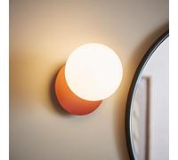 Valuelights Darla Pair Of Frosted Globe Ip44 Rated Bathroom Wall Lights In Burnt Orange Burnt Orange One Size