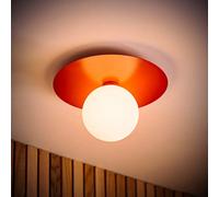 Valuelights Darla Rust Frosted Globe Bathroom Flush Ceiling Light And Bulb