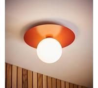 ValueLights Darla Frosted Globe IP44 Rated Bathroom Flush Ceiling Light with Bulb in Burnt Orange ValueLights Burnt Orange