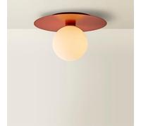 Darla Frosted Globe IP44 Rated Bathroom Flush Ceiling Light ValueLights Burnt Orange One Size