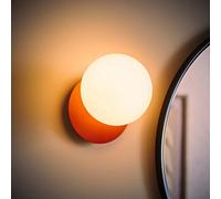ValueLights Darla Frosted Globe IP44 Rated Bathroom Wall Light with LED Bulb in Burnt Orange ValueLights Burnt Orange