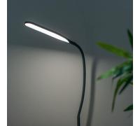 ValueLights Daylight Desk Lamp, LED Adjustable Reading Task Lamp with Clamp, Flexible Arm and 3 Colour Modes with Dimmer and USB for Reading, Writing, Office, Salon - Black