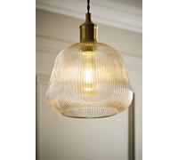 ValueLights Delora Ribbed Bell Glass Easy Fit Ceiling Lamp Shade in Clear ValueLights Clear