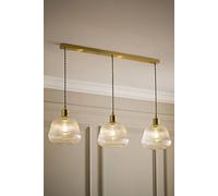 ValueLights Delora Ribbed Bell Glass Shade 3 Drop Bar Diner Ceiling Pendant Light in Gold ValueLights Gold