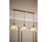 ValueLights Delora Ribbed Bell Glass Shade 3 Drop Bar Diner Ceiling Pendant Light in Silver ValueLights Silver