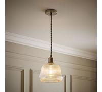 ValueLights Delora Ribbed Bell Glass Shade Single Ceiling Pendant Light in Silver ValueLights Silver
