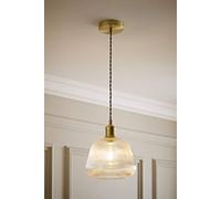 ValueLights Delora Ribbed Bell Glass Shade Single Ceiling Pendant Light in Gold ValueLights Gold