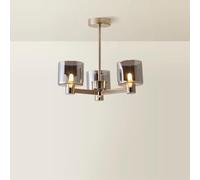 ValueLights | Demi Brushed Chrome and Smoked Glass 3 Arm Chandelier Ceiling Light and Bulbs | Ceiling Light, Home Décor & Improvement Essential | Bulb Included