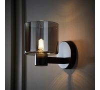 Valuelights Demi Smoked Glass Cup Wall Light In Black Black One Size