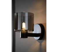 Valuelights Demi Smoked Glass Cup Wall Light In Black Black One Size