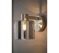 ValueLights Demi Smoked Glass Cup Wall Light in Metallic Silver ValueLights Metallic Silver