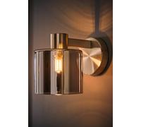 Valuelights Demi Brushed Chrome And Smoked Glass Wall Light And Bulb