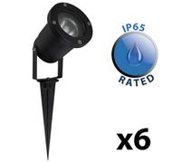 ValueLights Derwent Set of 6 Black Outdoor Ground Spike Light ValueLights Black