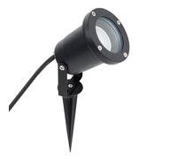 MiniSun | Modern Ground Spike/Wall Mount Outdoor Lights in a Black Finish | Outdoor Wall Lights, Home Décor & Improvement Essential | Pack of 6 | Mains Wired