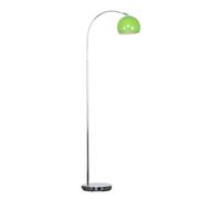 Valuelights Designer Style Chrome Stem Floor Lamp With Green Arco Style Metal Dome Light Shade With Led Gls Bulb In Warm White