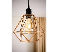 Valuelights Diablo Modern Geometric Copper Metal Basket Cage Ceiling Light Shade (D)21Cm