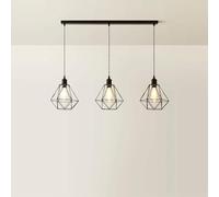 ValueLights | Diablo Geometric Shade 3 Drop Diner Bar Matte Black Ceiling Pendant Light | Shades, Home Décor & Improvement Essential | Includes Full Wired Fitting